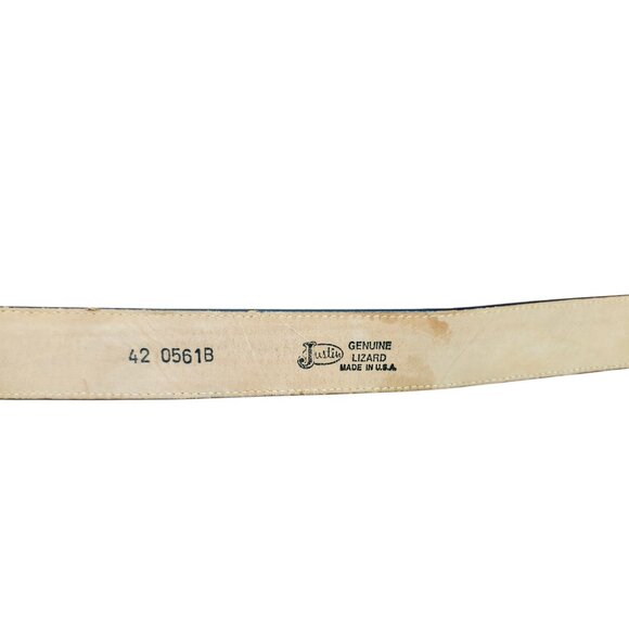 Justin Wéstern Men’s Genuine Leather Belt Black Silver Buckle Textured snake 42 - Picture 9 of 13